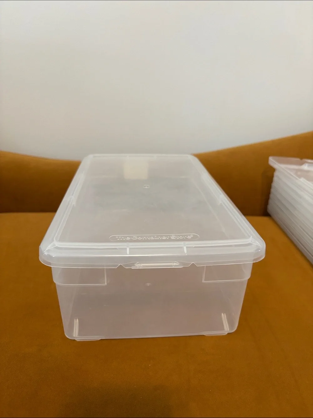 Clear Plastic Storage Boxes - Stackable Organizer (White/Clear) Set of 10